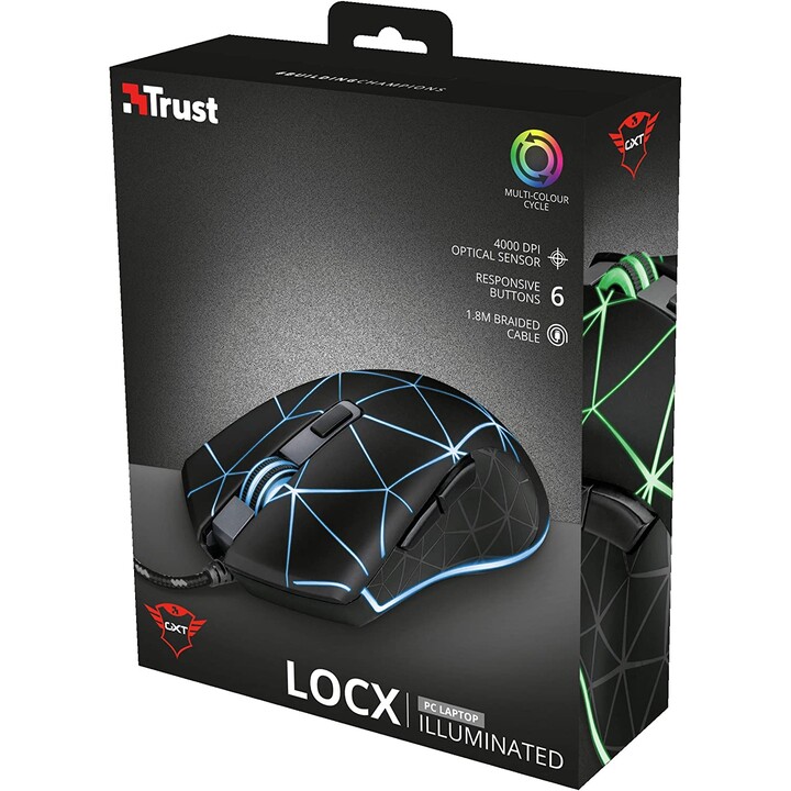 Trust Gaming GXT 133 Locx Mouse Nero