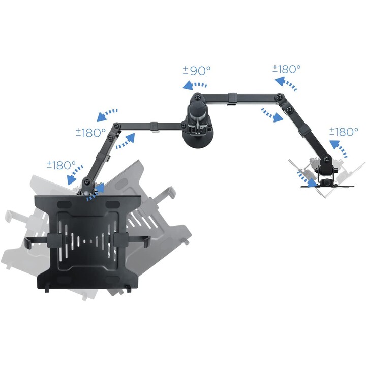 TooQ DB1200TN-B suporte de mesa para monitor e portátil preto