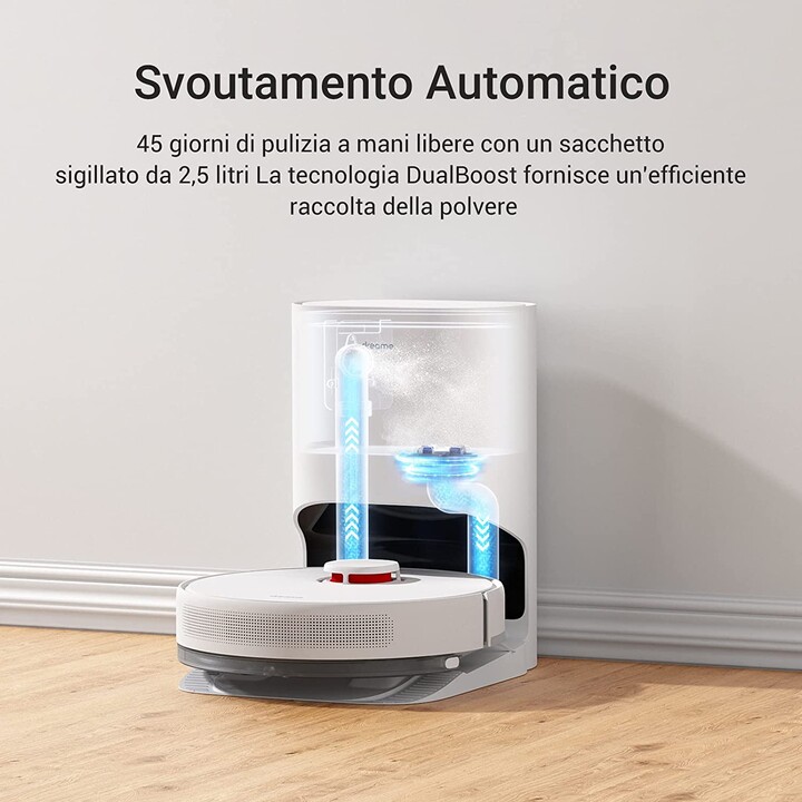 Dreame D10 Plus Robô Aspirador Branco com Base Autolimpante