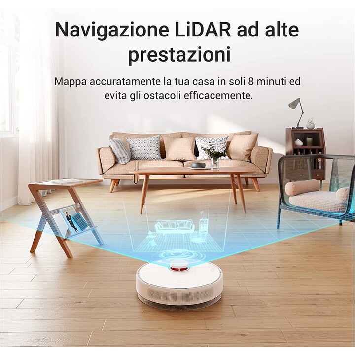 Dreame D10 Plus Robot Aspirapolvere Bianco con Base Autopulente