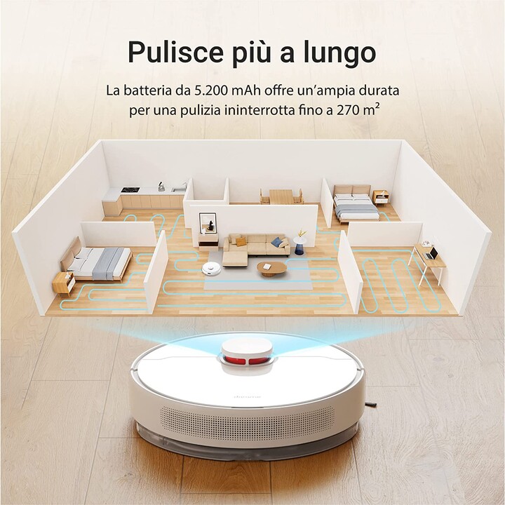 Dreame D10 Plus Robot Aspirapolvere Bianco con Base Autopulente