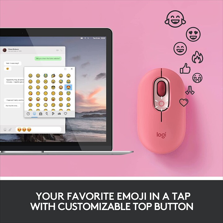 Mouse Logitech Pop Heartbreaker Rose (910-006548)