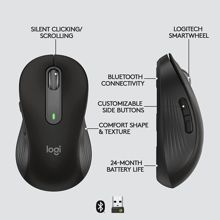 Ratón Logitech Signature M650 L grafito (910-006348)