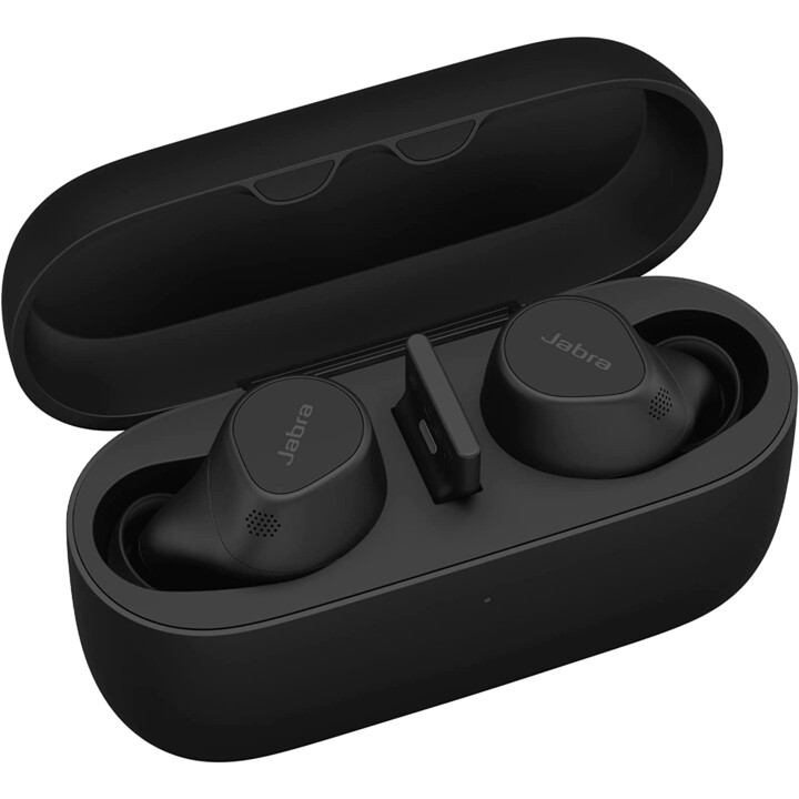 Jabra Auriculares internos Evolve2 Buds UC (Bluetooth, inalámbrico, USB-A, estuche de carga, almohadilla de carga inalámbrica)