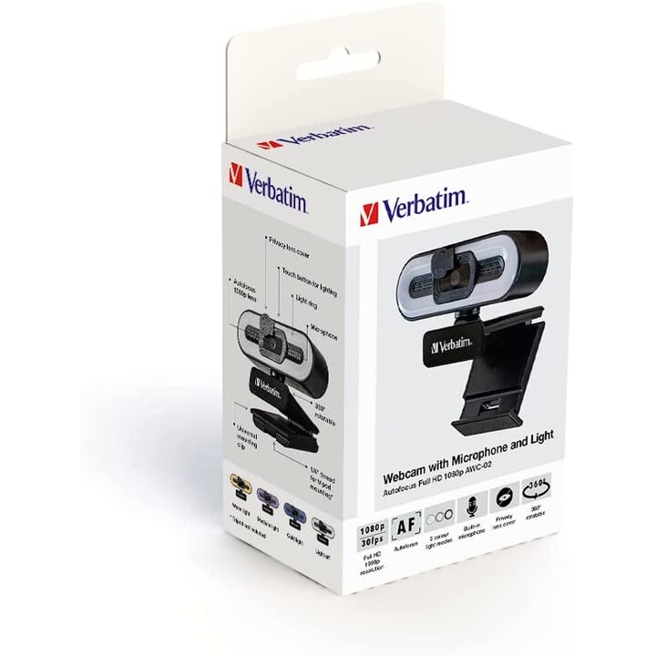 Verbatim 49579 FullHD 1080P Schwarz Mit Mikrofon und Licht