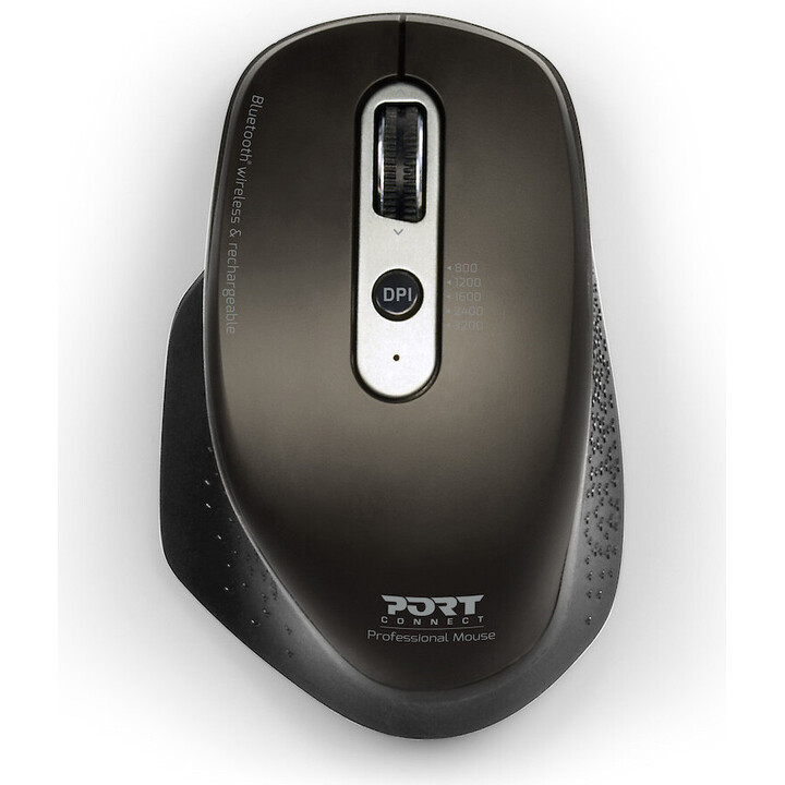 PORT Connect Wireless 2.4GHz Bluetooth® wiederaufladbare Executive-Maus schwarz
