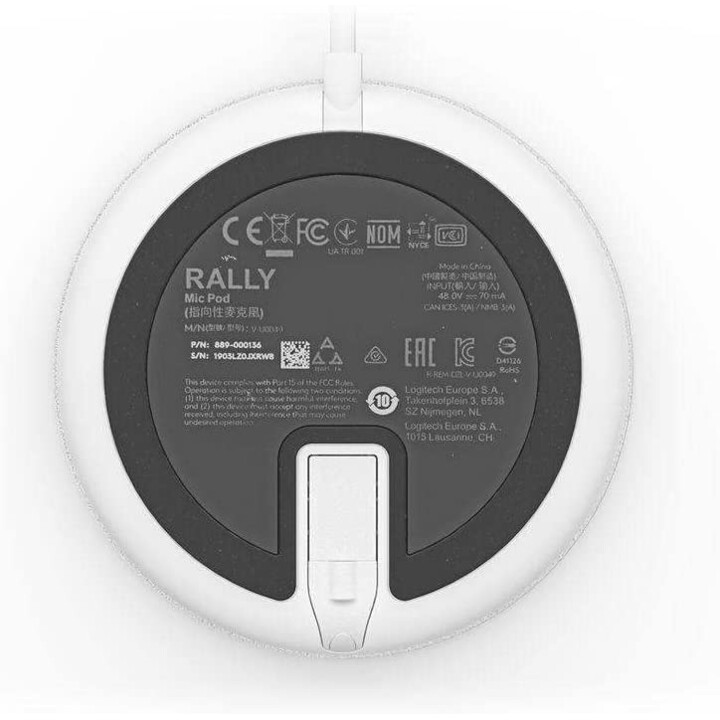 Logitech Rally Microphone Blanc (Microphones modulaires avec RightSound pour Logitech Rally)