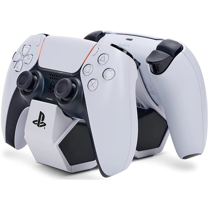 PowerA Doppelladestationfürkabellosen DualSense-Controller (EU) (Sony PlayStation, PS5, offiziell lizenziert)