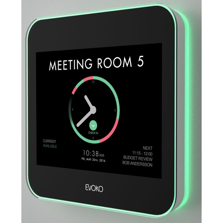 Evoko Liso sinal de porta digital para gerente de sala 8 polegadas (20,32 cm) (toque, WLAN 802.11a/b/g/n, LAN 10/100/1000 Mbit)
