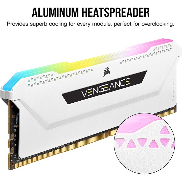 Corsair Vengeance RGB Pro SL Blanco 32GB (2X16GB) 3200 MHz (PC4-25600) CL16 - Memoria DDR4