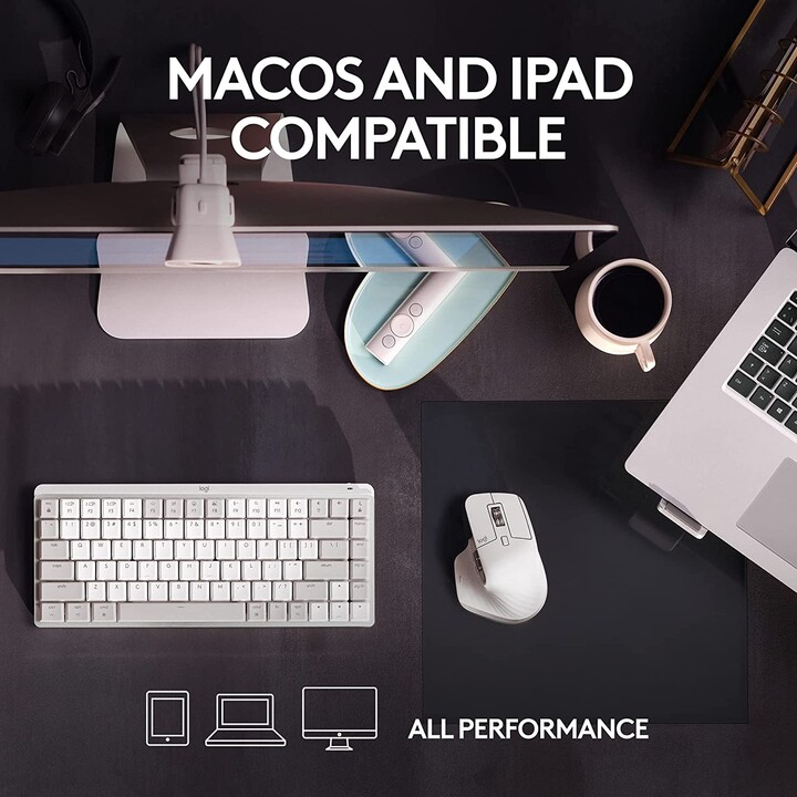 Logitech MX Master 3S Bluetooth Wireless Mouse ergonômico para Mac/Bateria recarregável/Até 8000 DPI/Cinza pálido