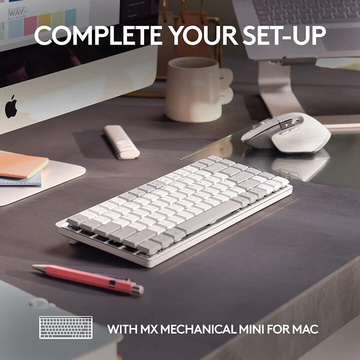 Logitech MX Master 3S Bluetooth Wireless Ergonomic Mouse For Mac/ Rechargeable Battery/ Up to 8000 DPI/ Pale Gray