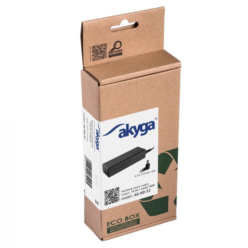 Akyga AK-ND-53 adaptador e inversor de corriente Interior 90 W Negro