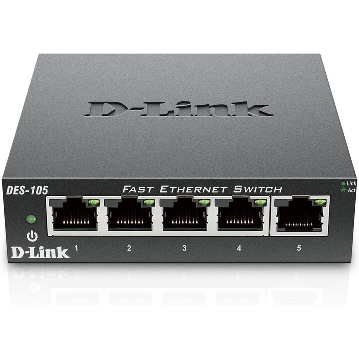 D-Link DES-105 Switch 5 Ports Black