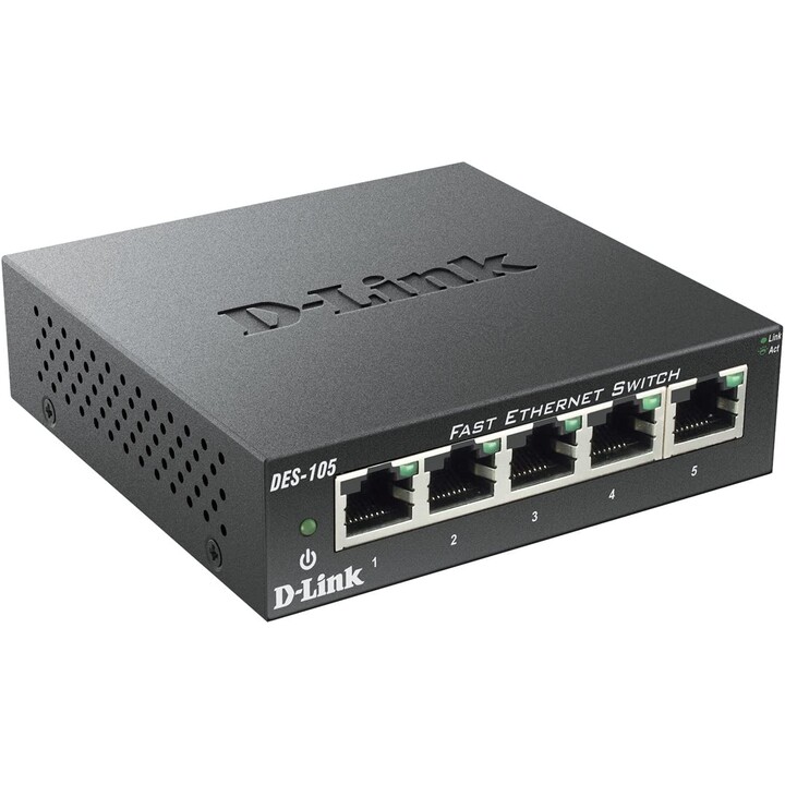 Chave D-Link DES-105 5 portas pretas