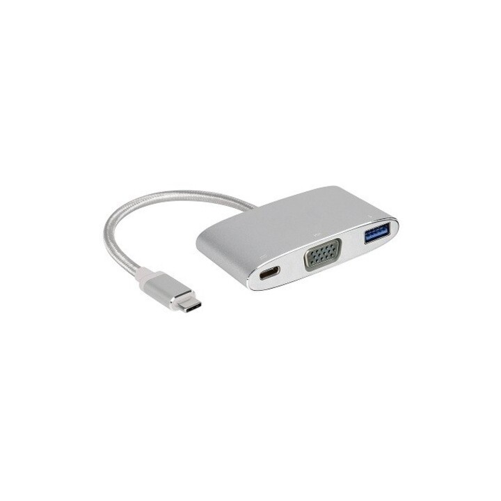 Adaptador Multipuerto MagiCable USB-C a VGA - Plateado