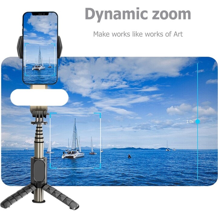 OEM Q09 Selfie-Stick mit Stabilisator Bluetooth 4.0 Schwarz