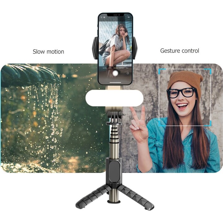 OEM Q09 Perche selfie avec stabilisateur Bluetooth 4.0 noir