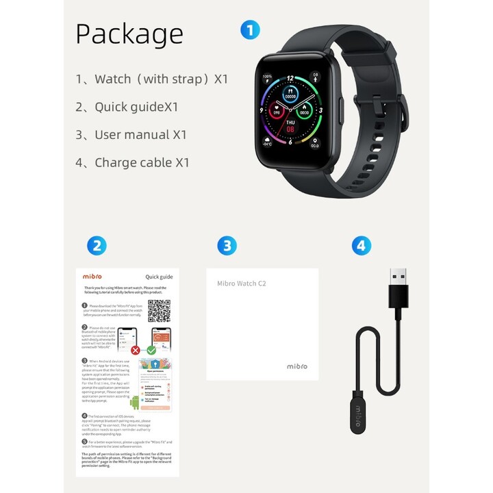 Mibro Watch C2 White - Smartwatch