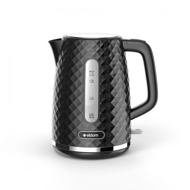 C280C ELDOM Hervidor ELLI, capacidad 1,7 l, potencia 2200 W, negro, strix, negro