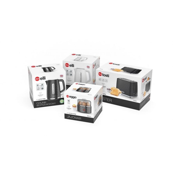 C280B ELDOM Wasserkocher ELLI, Inhalt 1,7 l, Leistung 2200 W, Schwarz , strix, weiß