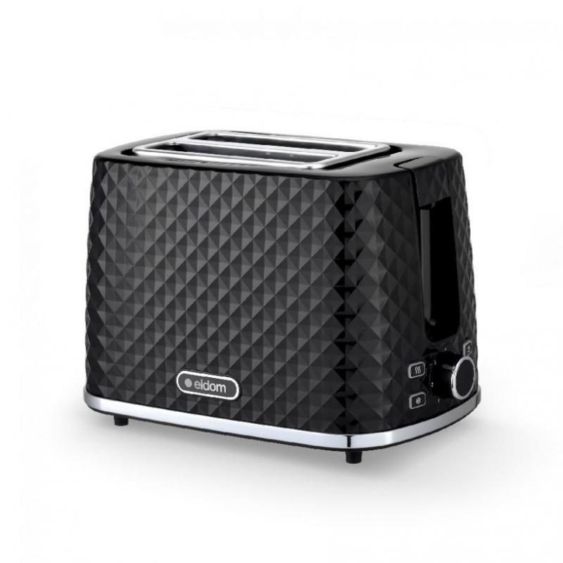 TO280C ELDOM Tostador TOSTI, rejilla para pan, sistema de descongelación, negro