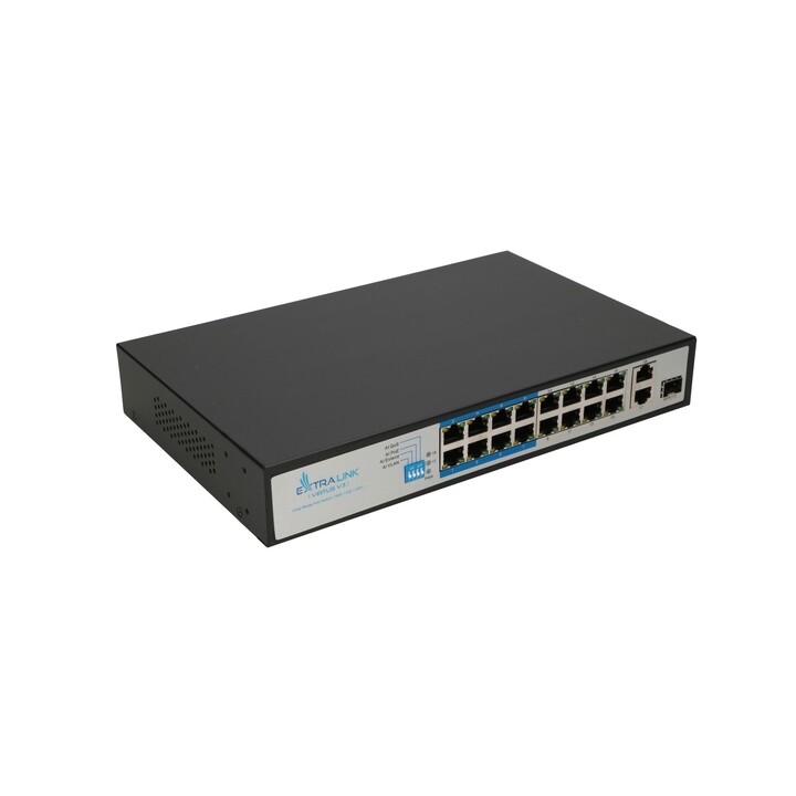 Extralink VIRTUS V3 No administrado L2 Fast Ethernet (10/100) Energía sobre Ethernet (PoE) 1U Negro