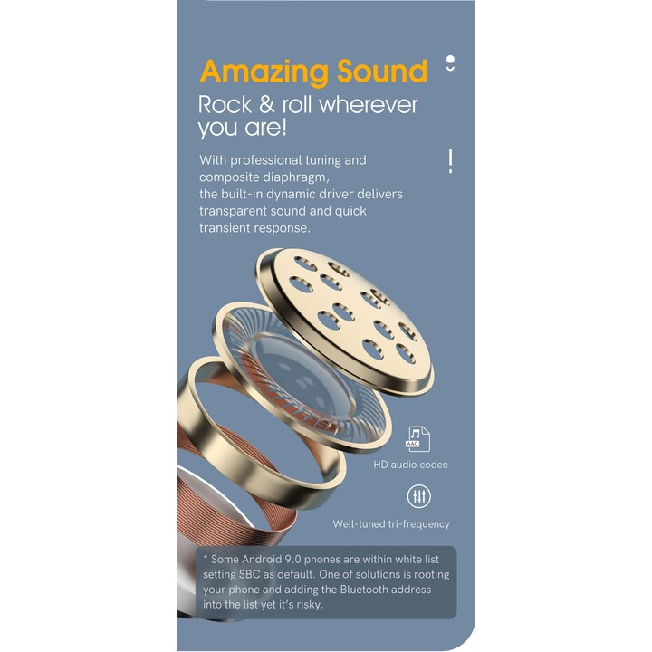 QCY T17 TWS White - Bluetooth Headphones