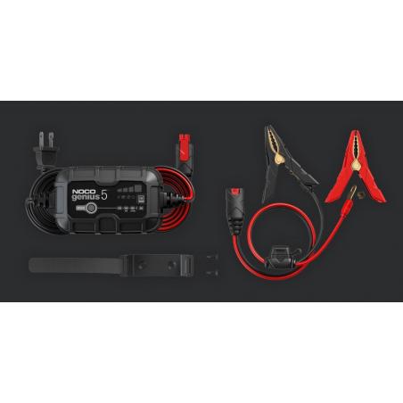 NOCO GENIUS5 Cargador de baterías de 5A para baterías de 6V/12V con función de mantenimiento y desulfuración