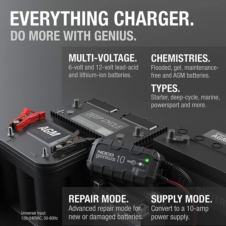 NOCO GENIUS10 EU 10A Batterieladegerätfür6V/12V Batterien mit Wartungs- und Entschwefelungsfunktion