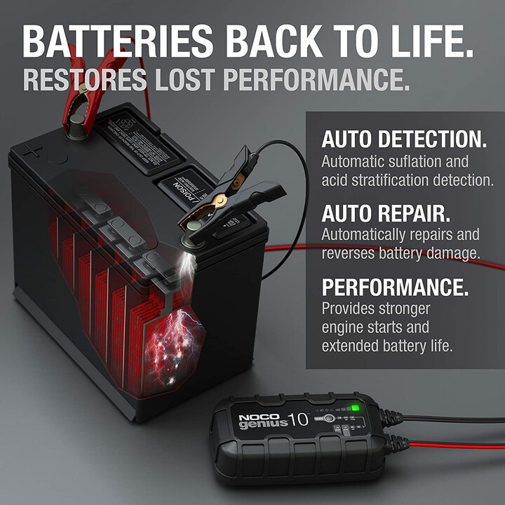 NOCO GENIUS10 EU 10A Batterieladegerätfür6V/12V Batterien mit Wartungs- und Entschwefelungsfunktion