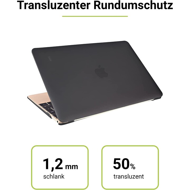 Clip de Goma para Macbook 12 - Tapa dura en policarbonato clip protector - Negro
