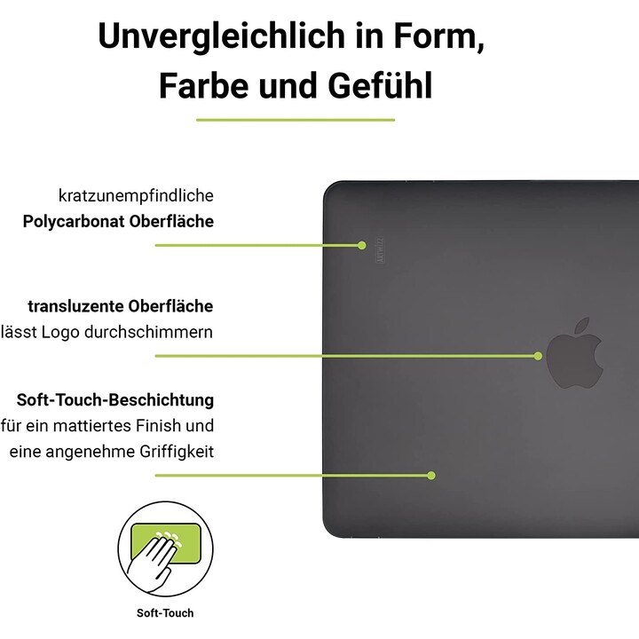 Rubber ClipfürMacbook 12 - Hardcover in Polycarbonat-Schutzclip - Schwarz