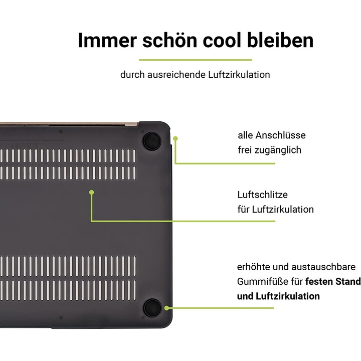 Rubber Clip per Macbook 12 - Cover rigida in policarbonato clip di protezione - Nero