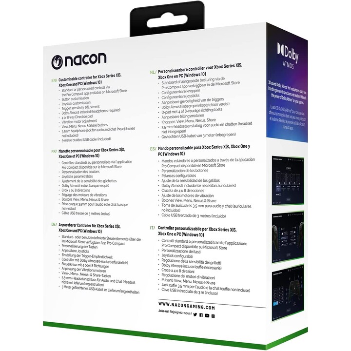 NACON PRO COMPACT BLACK XBX WIRED CONTROLLER
