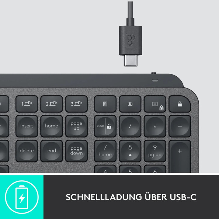 Logitech MX Keys Wireless Tastatur (Hintergrundbeleuchtung ohne Handballenauflage)