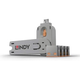 BLOCCO PORTA USB-A LINDY, 4 PEZZI, CON L