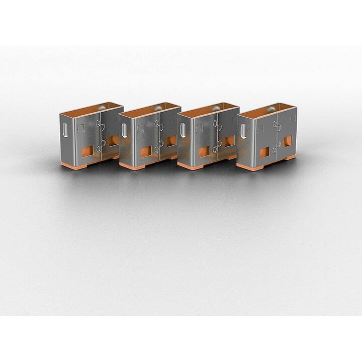 BLOCCO PORTA USB-A LINDY, 4 PEZZI, CON L