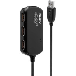 LINDY CABLE EXTENSOR ACTIVO PRO USB 2.0, CON HUB U