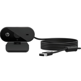 Cámara web HP FHD 325 5MP, 1080p, USB, Clip soporte, Corrección automática, Negra