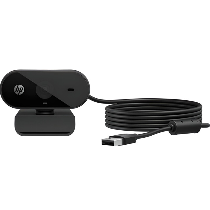 Webcam HP 325 FHD, 5 MP, 1080p, USB, montaggio a clip, correzione automatica, nera