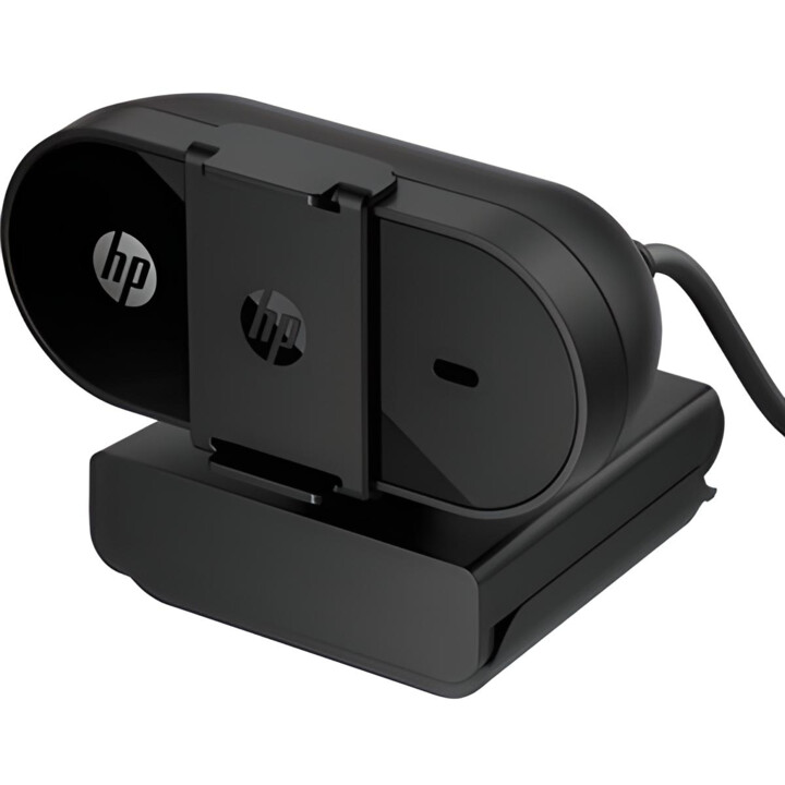 Webcam HP 325 FHD, 5 MP, 1080p, USB, montaggio a clip, correzione automatica, nera