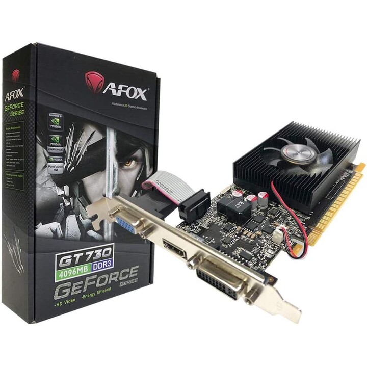 AFOX Geforce GT730 4GB 128Bit DVI HDMI VGA LP Fan DDR3