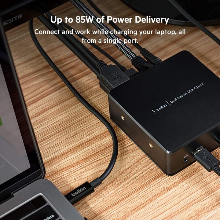base de exibição dupla usb c