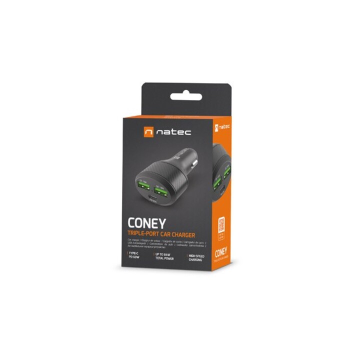Carregador de carro Natec Coney PD 3.0 84W QC3.0