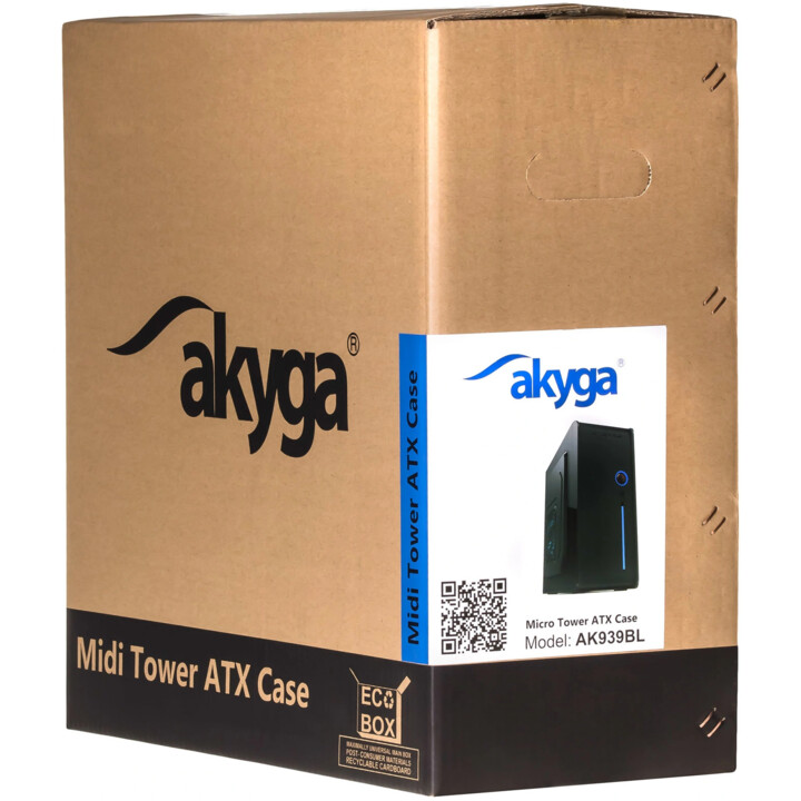 Akyga AK939BL Midi Tower Computer Case Black