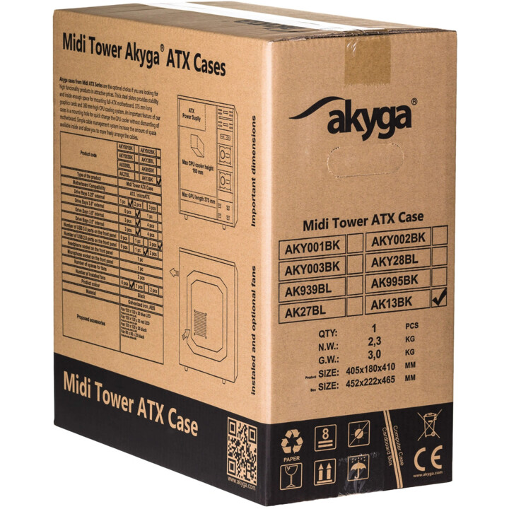 Custodia per computer Akyga AK13BK Micro Tower nera
