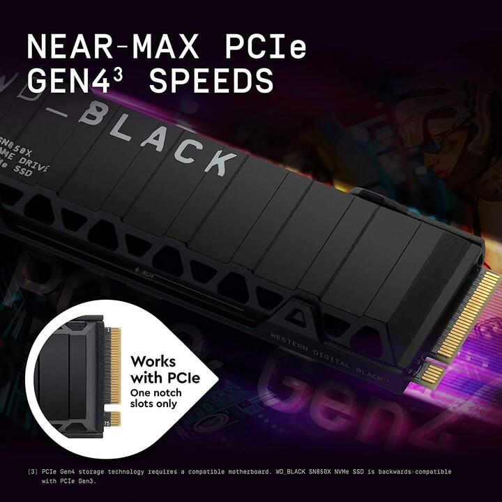 Disco SSD Western Digital WD Negro SN850X 1TB/ M.2 2280 PCIe/ con Disipador de Calor