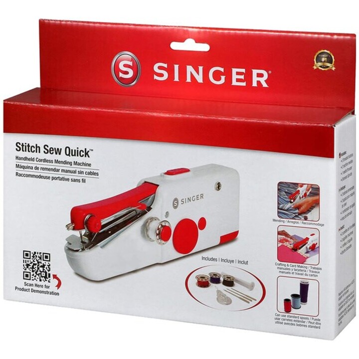 SINGER Stitch Sew Quick Mini Mechanisch Nähmaschine AA Akku Weiß