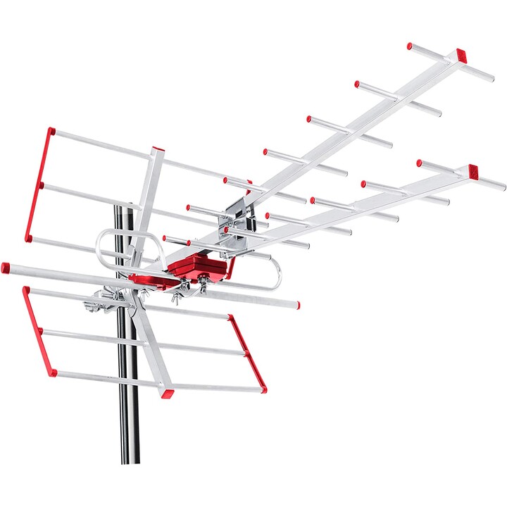 Antena externa TV DVB-T/T2 H.265 HEVC Combo UHF VHF activo máx. 100dBμV filtro Lte Maclean MCTV-855